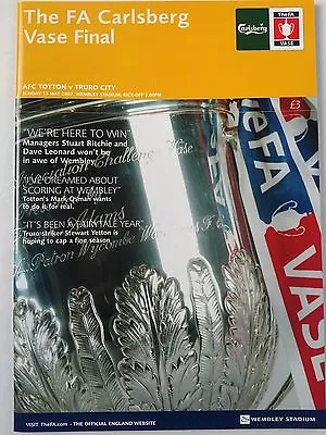 £3.99 • Buy 2007 FA Vase Final AFC Totton V Truro City MINT CONDITION 