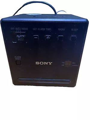 Sony ICF-C1 FM / AM Cube Black Alarm Clock Radio LCD Display • $29.95