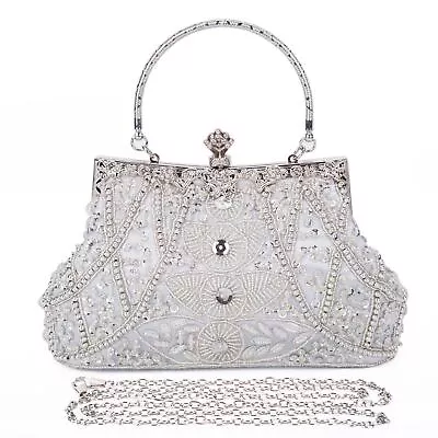 1920s Vintage Beaded Clutch Evening Bag Women Formal Bridal Wedding Clutch Purse • $26.89