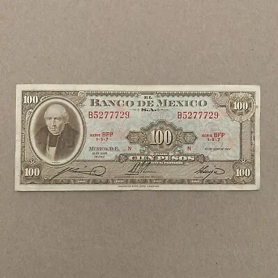 Mexican 100 Pesos Billetes 1967 Mexico Currency Banknote Paper Money Memorabilia • $15.95