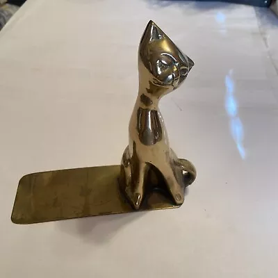 Atomic MCM Style Brass Cat Bookend Only One • $17.95