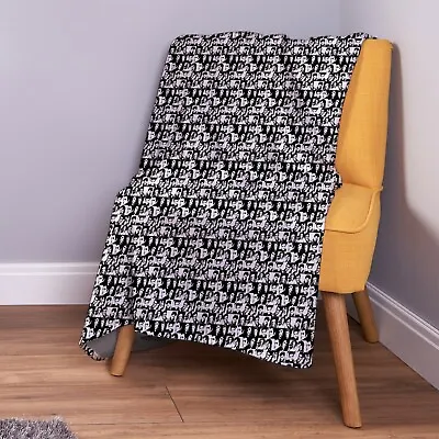 Black & White Elvis Design Soft Fleece Throw Blanket • $77.04