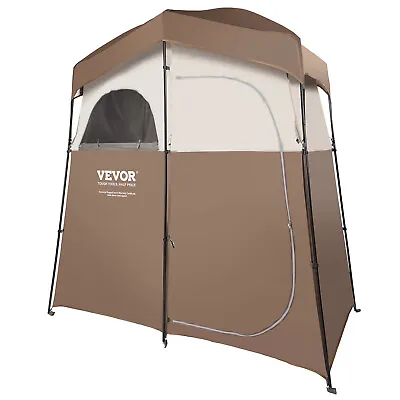 VEVOR Camping Shower Tent Privacy Tent 2 Rooms Oversize Outdoor Portable Shelter • £81.59