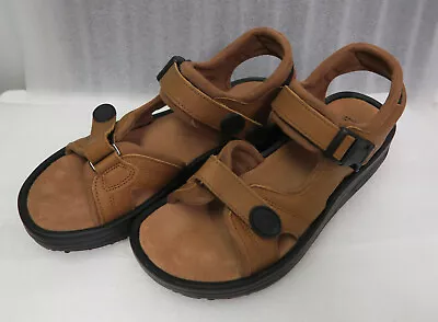 MBT Men's Kisumu Brown Leather Sandals Sport Walking Rocker Sling Back Size 8/41 • $150