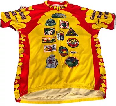 VOLER Cycling Jersey Yellow Red XL Pedal Across Michigan 2006 25 Years Of Palm • $28