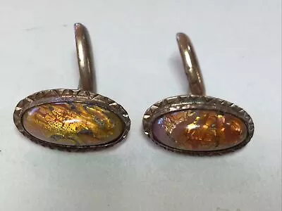 Antique Cufflinks 1920s - Opal Like - Link Style Mens Retro Vintage Old • $30