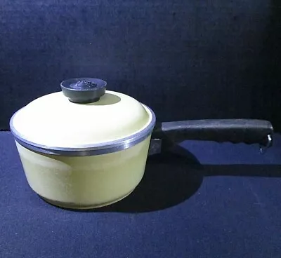 Vintage Club Yellow Aluminum Sauce Pan Sauce Pot With Lid ~6 5/8  Top Diameter • $35.99