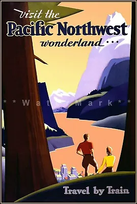 Visit The Pacific Northwest Wonderland 1960 Vintage Poster Print Retro Style Art • $19.40