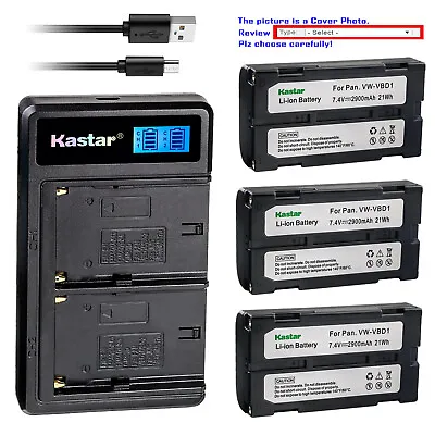 Kastar Battery LCD Dual Charger For Panasonic PV-DBP5 PV-DBP5 PV-DV1000 VW-VBD1 • $9.99