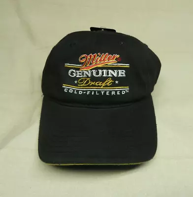 Men MILLER GENUINE DRAFT Concept One Strapback Hat Cap MGD Black Cotton 2007 NEW • $14.99