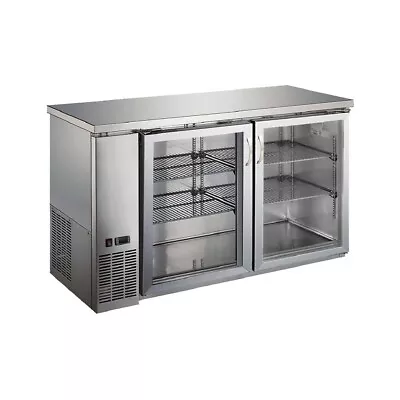 PEAKCOLD 60  Glass 2 Door Back Bar Beverage Cooler; Stainless; Counter Height • $1945