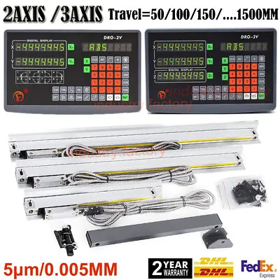 2/3 Axis Digital Readout DRO Display TTL Linear Sensor Scale For Mill EDM Lathe  • $92.86