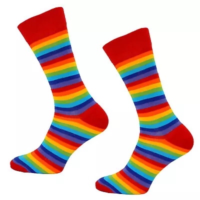 6 12 X Pairs Rainbow Ankle Socks Mens Cotton Lycra Trainer Socks Mens Size 6-11 • £10.99