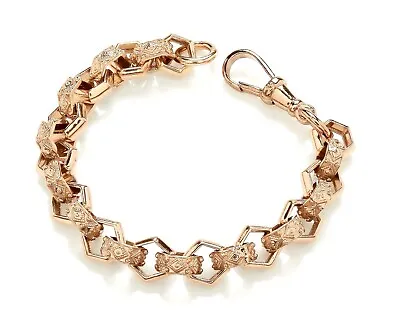 9ct Yellow Gold On Silver Baby Belcher Bracelet - 6.5 Inch - Hexagon Link • £64.95