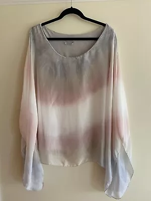 Ladies 100% Silk Kaftan Style Lined Top One Size • $6.15