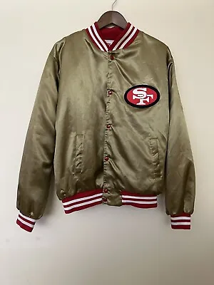 Vintage Locker Line San Francisco 49ers Satin Bomber Jacket Size XL • $129.99
