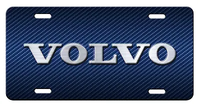 VOLVO Inspired Art On  Blue Simulated Carbon Fiber Aluminum License Plate • $19.77