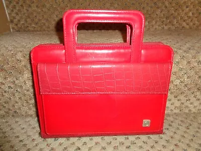 Franklin Covey 365 Red Faux Leather Classic Sz Zipper Planner + Pull-up Handles • $40