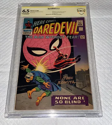 Daredevil #17 (1966) Cbcs 6.5 Signed John Romita Sr  Spider Man Cover Clean Copy • $525