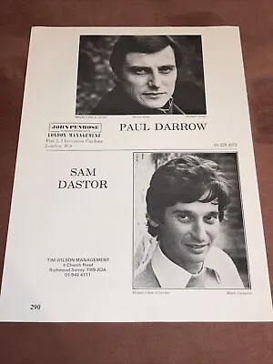 Paul Darrow - Rare Original 1978 Acting Agency Z-page. Blake’s Seven Blakes 7 • £15