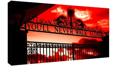 £12.49 • Buy Liverpool You'll Never Walk Alone CANVAS WALL ART Picture Print Red