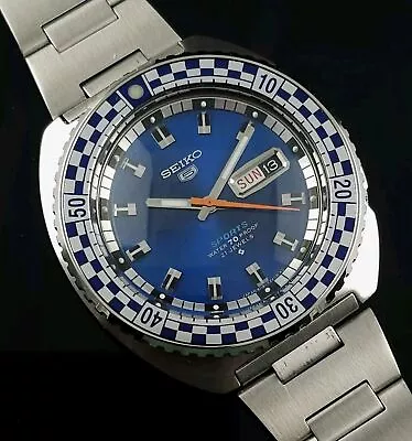 Vintage Seiko  Rally Diver  6119-7173 Oversize Men Watch Watch Signed Bracelet • $1040.34
