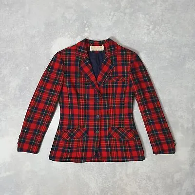 Pendleton 100% New Virgin Wool Fitted Buttoned Tartan Blazer Jacket • £30