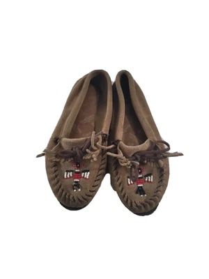$10.20 • Buy Minnetonka Thunderbird II Kilty 603 Brown Suede Leather Women's Size 8 Moccasin