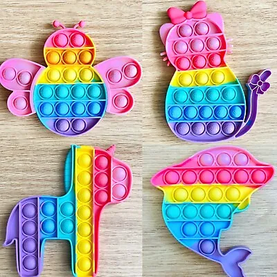 £4.19 • Buy Pop Popper Fidget Toy Push It Poppet Bubble Kitty Dolphin Autism Anxiety Tool