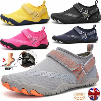 Womens Mens Water Shoes Aqua Shoes Beach Swim Barefoot Non Slip Surfing Size • £10.99