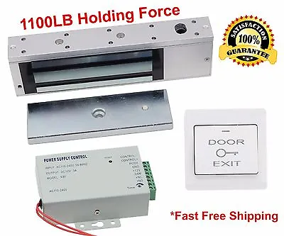 1100 LB Electric Door Lock Electromagnetic Magnetic Access Control System 4 • $899.99