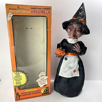 Vintage Telco 1989 Halloween Motionette Witch Illuminated Sound Lights W Box • $32