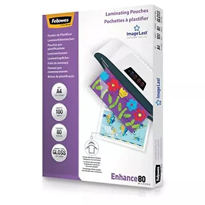 Fellowes ImageLast A4 Laminating Pouch 80 Micron - Pack Of 100Transparent • £7.50