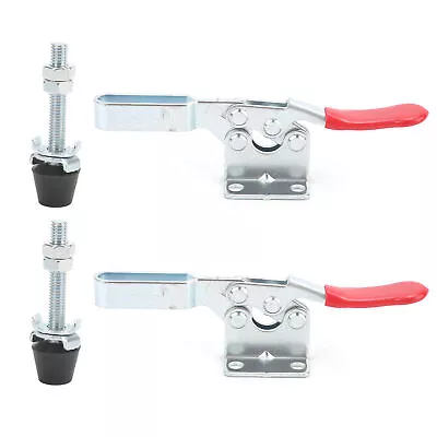 2x Toggle Clamp Hold Down Vertical Fixture Metal Anti Slip Hand Tool GH201B ECO • $13.67