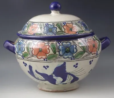 Yasuro Uriarte Talavera Puebla Mexico Soup Tureen Folk Art Birds Vintage • $199.95