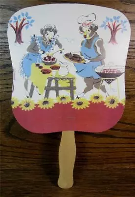 Vintage Borden's Dairy Elsie The Cow And Elmer The Bull Fan For BBQ • $20.40