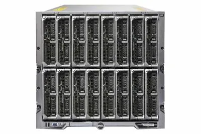 Dell PowerEdge M1000e Blade Chassis + 16x M620 2x 6C E5-2640 32GB Ram PERC H310 • $10965.17