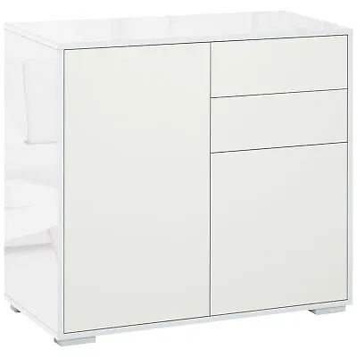 £77.99 • Buy HOMCOM Side Cabinet With 2 Door Cabinet And 2 Drawer For Home Office White