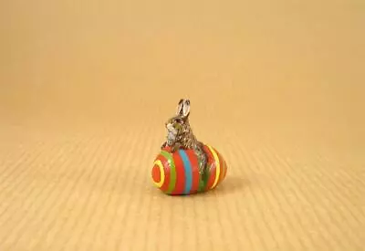 Vienna Bronze Tiny Sitting Rabbit In Egg Brass Bermann Austria Easter Bunny • $89.99