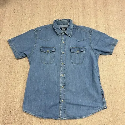 $19.99 • Buy Vintage Levis Shirt Mens Large Blue 2000s Chambray Denim Light Wash Button