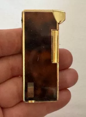 Vintage Colibri Gold-Tone Faux Wood Grain Butane Lighter • $9.99