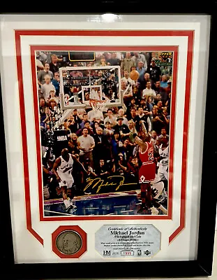 Michael Jordan! Last Shot Upper Deck Photo And Collector Gold Coin COA • $175