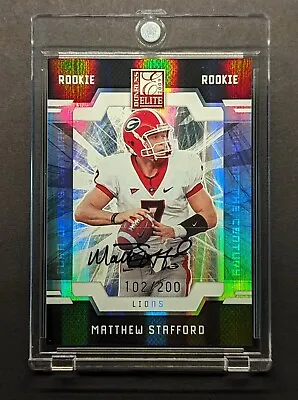 MATTHEW STAFFORD Rookie Auto 2009 Panini Donruss Elite Series Prizm SP /200 RC • $199.99