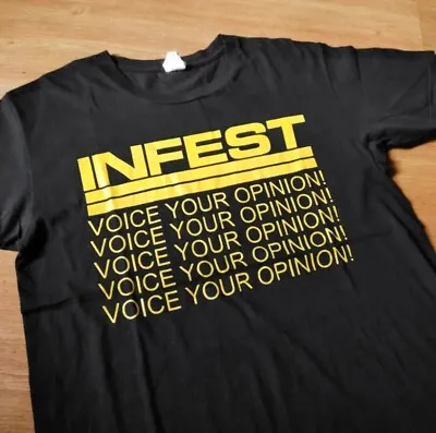 Infest Retro T-shirt Voice Your Option New Black Shirt TE1943 • $20.99