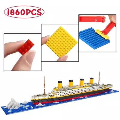 Titanic Micro Mini Building Blocks Set 1860Pcs Titanic Toy Ship Model Building  • $34.57