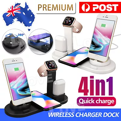 $20.45 • Buy Wireless Charger Dock Charging Station 4 In 1 For IPhone Airpods Watch 12 11 XS