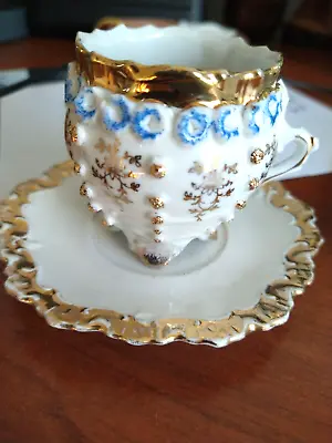 Child's Vintage Small Cup And Saucer Trimmed In Gold Good Condition • $19.99