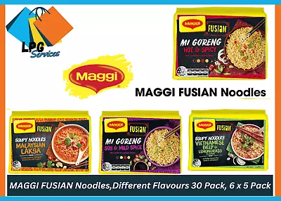 NEW MAGGI FUSIAN NoodlesDifferent Flavours 30 Pack 6 X 5 Pack FREE SHIPPING AU • $42.99