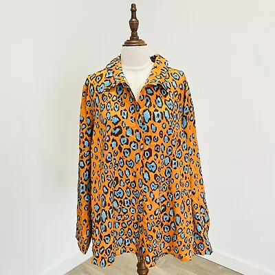$24.95 • Buy ASOS Curve Womens Top Shirt Leopard Print Orange Long Sleeve Plus Size 26