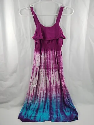 Mudd Girls Size 8 Purple & Blue Tie Dye Striped Boho Dress • $1.10